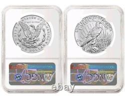 2023 (P) PEACE & MORGAN DOLLARS NGC MS70 FIRST DAY OF ISSUE (2) COIN SET presale