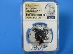 2023 S 6-Coin Set, Morgan/Peace Dollar Set NGC Pf/Ms 70 First Day Of Issue