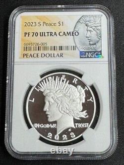 2023 S NGC PF70 ULTRA CAMEO PEACE Proof Silver Dollar Coin $1 San Francisco GEM