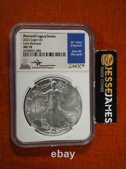 2023 Silver Eagle Ngc Ms70 Mercanti Signed Early Releases Legacy Series Label