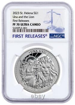 2023 St. Helena £1 1-oz Silver Una and the Lion NGC PF70 UC FR