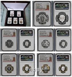 2023 Uk Royal Mint Annual Silver Proof 5 Coin Set First King Charles III Effigy