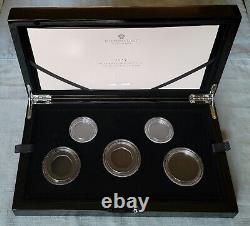 2023 Uk Royal Mint Annual Silver Proof 5 Coin Set First King Charles III Effigy