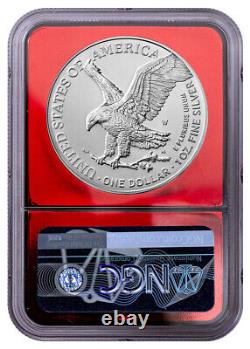 2023-W $1 1oz Burnished Silver Eagle NGC MS70 FDI Red Core Eagle Label PRESALE