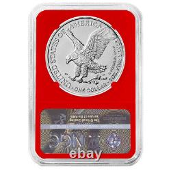 2023 (W) $1 American Silver Eagle 3pc Set NGC MS70 FDI Trump Label Red White Blu