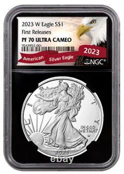 2023-W 1-oz. American Silver Eagle $1 NGC PF70 UC FR Black Core Eagle Label