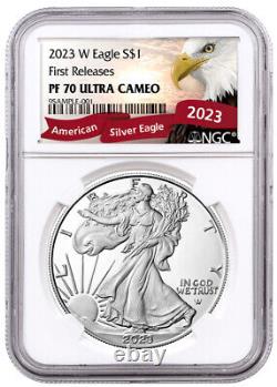 2023-W 1-oz. American Silver Eagle $1 NGC PF70 UC First Releases Eagle Label