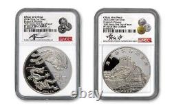 2024 2-oz Silver Dragon & Phoenix 35th Proof Medal NGC PF70UC withZeng & Yu Signed