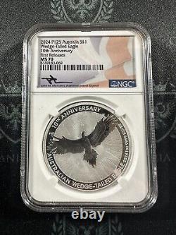 2024 Australia Wedge Tailed Eagle 10th Ann. 1 oz Silver NGC MS70 Mercanti signed