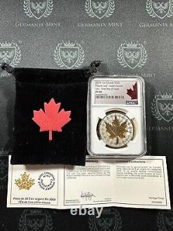 2024 Canada 1 oz Silver Maple Leaf Super Incuse Gilded NGC PF 70 1ST Day Issue