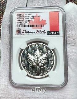 2024 Canada $20 1oz Silver Maple Leaf Pulsating Forest UHR NGC PF70 FDOI Signed