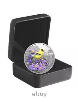 2024 Canada Colourful Birds American Goldfinch- 1oz Pure Silver Proof $20 Coin