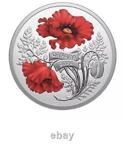 2024 Canada Remembrance Day Poppy 1oz Pure Silver Proof $20 coin