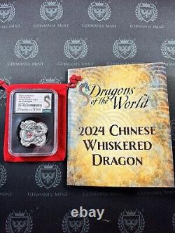 2024 Fiji 1 oz Silver Dragons of the World Chinese Whiskered Dragon NGC MS70