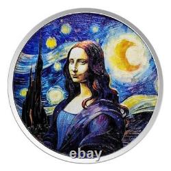 2024 Fiji Mona Lisa x Van Gogh 1oz Silver Colorized Coin NGC PF 70 UCAM