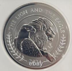 2024 Gr Britain £5 Lion & The Eagle 2 Oz Liberty Bell NGC REV PF70 FDI Jennings