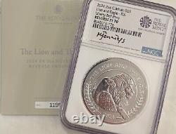 2024 Gr Britain £5 Lion & The Eagle 2 Oz Liberty Bell NGC REV PF70 FDI Jennings