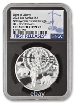 2024 Light of Liberty Natanya Van Niekerk 1 Oz Silver NGC PF70 $2 Samoa JP837