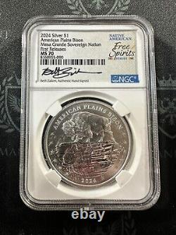 2024 Mesa Grande Sovereign Nation NGC MS70 1 oz Silver FR Signed Beth Zaiken