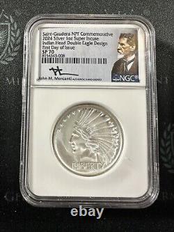 2024 NPF 1oz Silver Super Incuse Indian Head Double Eagle NGC SP70 FDOI Mercanti