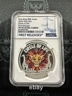 2024 Niue 1 oz Proof Silver Lion KIng 40th Ann. NGC PF70 UC 1st Release