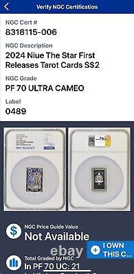 2024 Niue $2 Tarot Card XVII The Star 1oz Silver Colorized Proof Coin NGC PF70