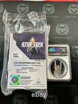 2024 Niue Star Trek USS Enterprise NCC-1701 NGC MS70 Antiqued 1 oz silver