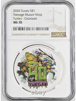 2024 Tuvalu Teenage Mutant Ninja Turtles 1oz Silver Colorized Coin NGC MS 70