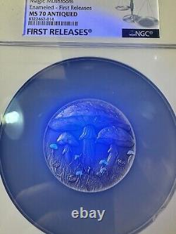 2025 Cameroon 2 oz Silver Antiqued Magic Mushroom NGC MS 70 Enameled 1st Release