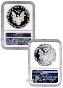 2PC 1986 & 2021 S + W Proof Silver Eagle Type 1 NGC PF69 & PF70 UC FDI 35th