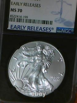 3-2017 Silver Eagles E. R. NGC MS70 cert. #s in sequence-scratch-free cases NICE