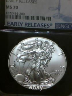 3-2017 Silver Eagles E. R. NGC MS70 cert. #s in sequence-scratch-free cases NICE