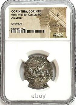 456- 426 Bc Silver Greece Ar Stater Corinth Athena & Pegasus Coin Ngc Fine