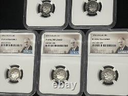 5 SILVER COINS Proof Roosevelt Dimes GRADED NGC PF69 Ultra Cameo 92 93 94 95 96