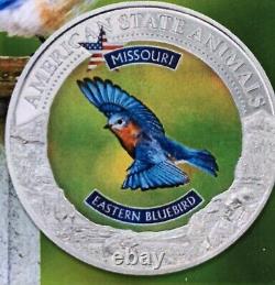 7K US State Animals Missouri Eastern Bluebird NGC MS 70 1 Oz