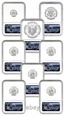 8 Coin Set 2020 S US Limited Edition Silver Proof Coins NGC PF70 UC FDI Trolley