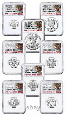 8 Coin Set 2020S US Limited Edition Silver Proof NGC PF70 UC FDI Trolley Label