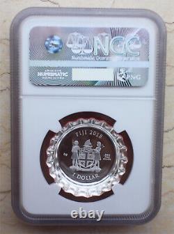 A Pair of NGC PF70 Fiji Silver (6g for Each) Coins Coca-Cola Bottle Cap