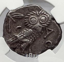 ATHENS Attica Greece Athena Owl Tetradrachm Ancient Silver Greek Coin NGC i59986