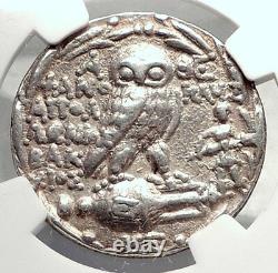 ATHENS GREECE Authentic Ancient Greek Silver Tetradrachm Coin w OWL NGC i73330