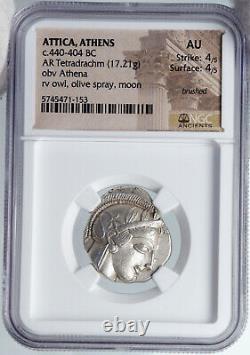 ATHENS Greece 440BC Ancient Silver Greek TETRADRACHM Coin Athena Owl NGC i89067