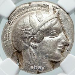 ATHENS Greece Silver Greek TETRADRACHM Coin Athena FULL CREST OWL NGC i85677