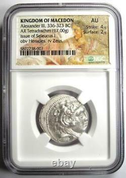 Alexander the Great III Seleucus I AR Tetradrachm Coin 336-323 BC NGC AU