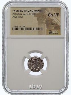 Arcadius AR Siliqua Roman Silver Coin 383-408 AD NGC Ch VF