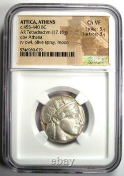 Athens Greece Athena Owl Tetradrachm Coin (455-440 BC) Certified NGC Choice VF
