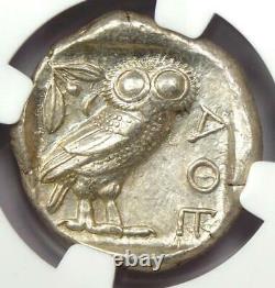 Attica Athens Greece Athena Owl Tetradrachm Coin (440-404 BC) Certified NGC AU