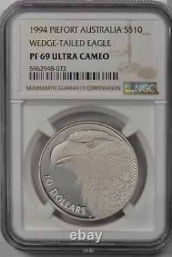 Australia 1994 10 Dollar silver NGC Proof 69UC Piefort Wedge Tailed Eagle NG1480