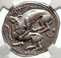 BYBLOS Phoenicia 400BC Silver Shekel Authentic Ancient Greek Coin NGC AU i66895