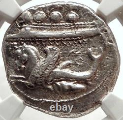 BYBLOS Phoenicia 400BC Silver Shekel Authentic Ancient Greek Coin NGC AU i66895