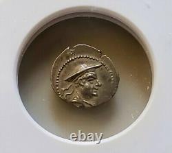 Bactria Antimachus Obol NGC Choice VF Ancient Silver Coin